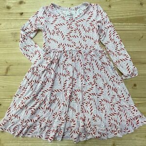 Dreamy Zzz Kids Candy‎ Cane Print Long Sleeve Dress Size 3T Christmas Holiday